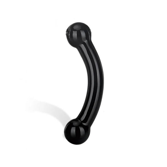 Glas Double Bulbous Dildo-Black Electric Eel Toys - Glass Toys