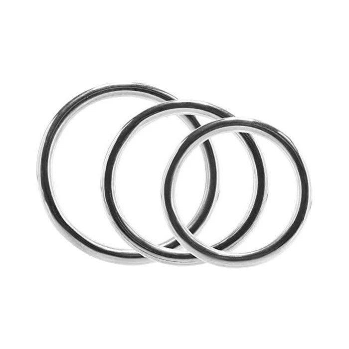 Rouge Group Stainless Steel 3 Piece Cock Ring Set (45/50/55mm) In Clamshell ROUGE GROUP LTD Toys - Cockrings