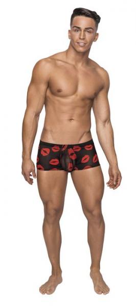 Male Power Kiss Me Mini Shorts-Black Medium-Boxed MAGIC MOMENTS INTERNATIONAL Men