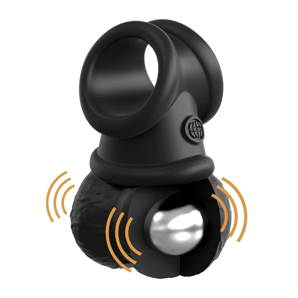 King Cock Elite The Crown Jewels Swinging Balls Weighted C-ring Pipedream Products Toys - Fetish