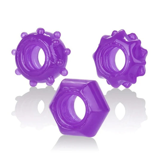 Reversible Ring Set - Purple CalExotics - California Exotic Novelties Toys - Cockrings