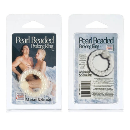 Pearl Beaded Prolong Rings - White CalExotics - California Exotic Novelties Toys - Cockrings