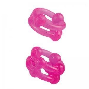 Island Rings - Double Stacker - Pink CalExotics - California Exotic Novelties Toys - Cockrings