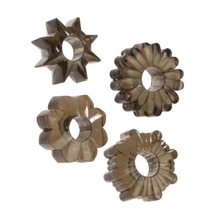Basic Essentials 4 Pack - Smoke CalExotics - California Exotic Novelties Toys - Cockrings