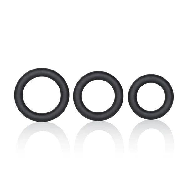 Dr. Joel Kaplan Silicone Support Rings - Black CalExotics - California Exotic Novelties Toys - Cockrings