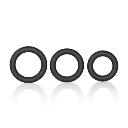 Dr. Joel Kaplan Silicone Support Rings - Black CalExotics - California Exotic Novelties Toys - Cockrings