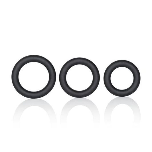 Dr. Joel Kaplan Silicone Support Rings - Black CalExotics - California Exotic Novelties Toys - Cockrings