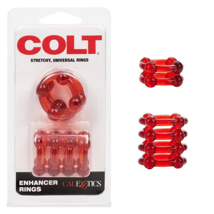 Colt Enhancer Rings - Red CalExotics - California Exotic Novelties Toys - Cockrings