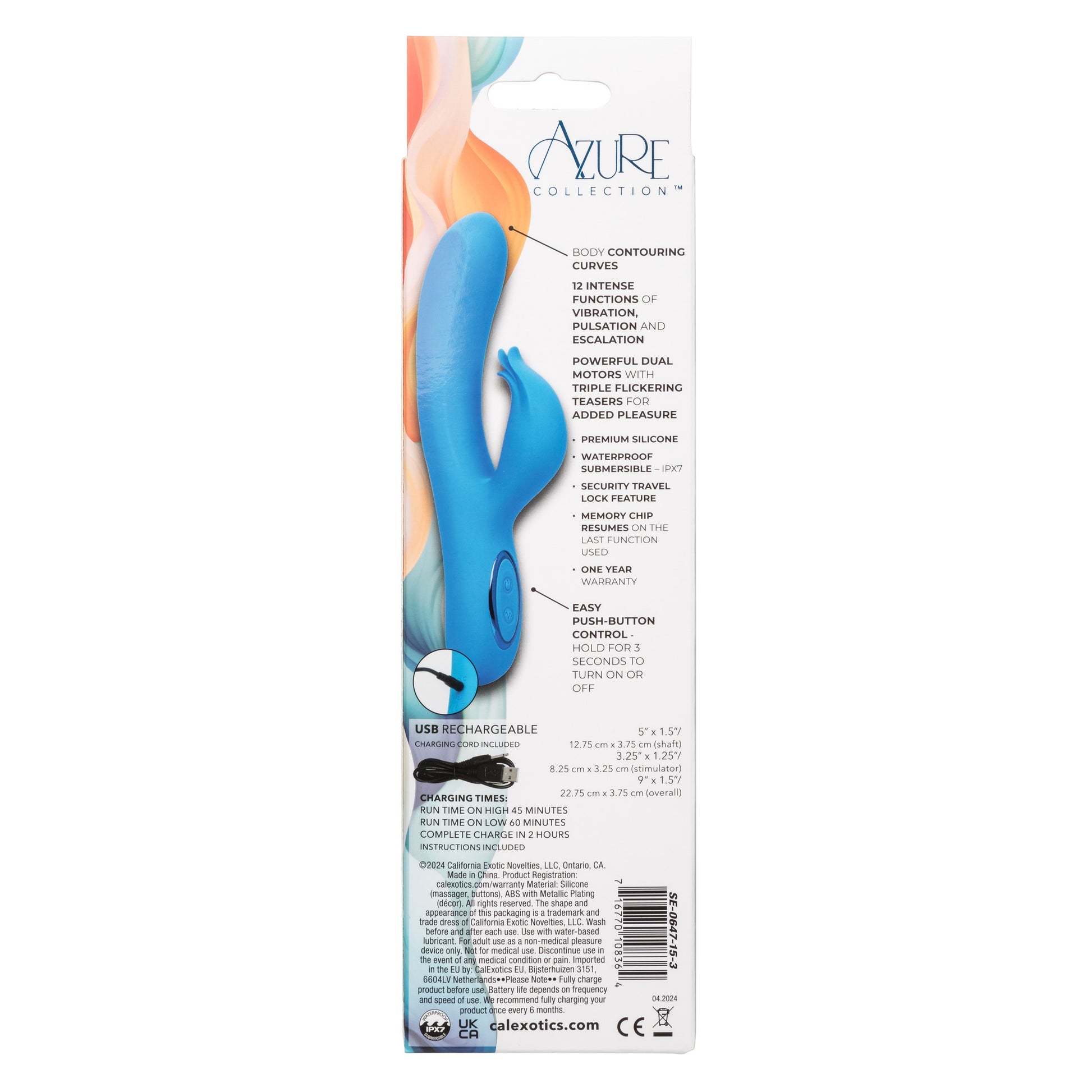 Azure Coll Flutter G Blue CalExotics - California Exotic Novelties Toys - Vibrators