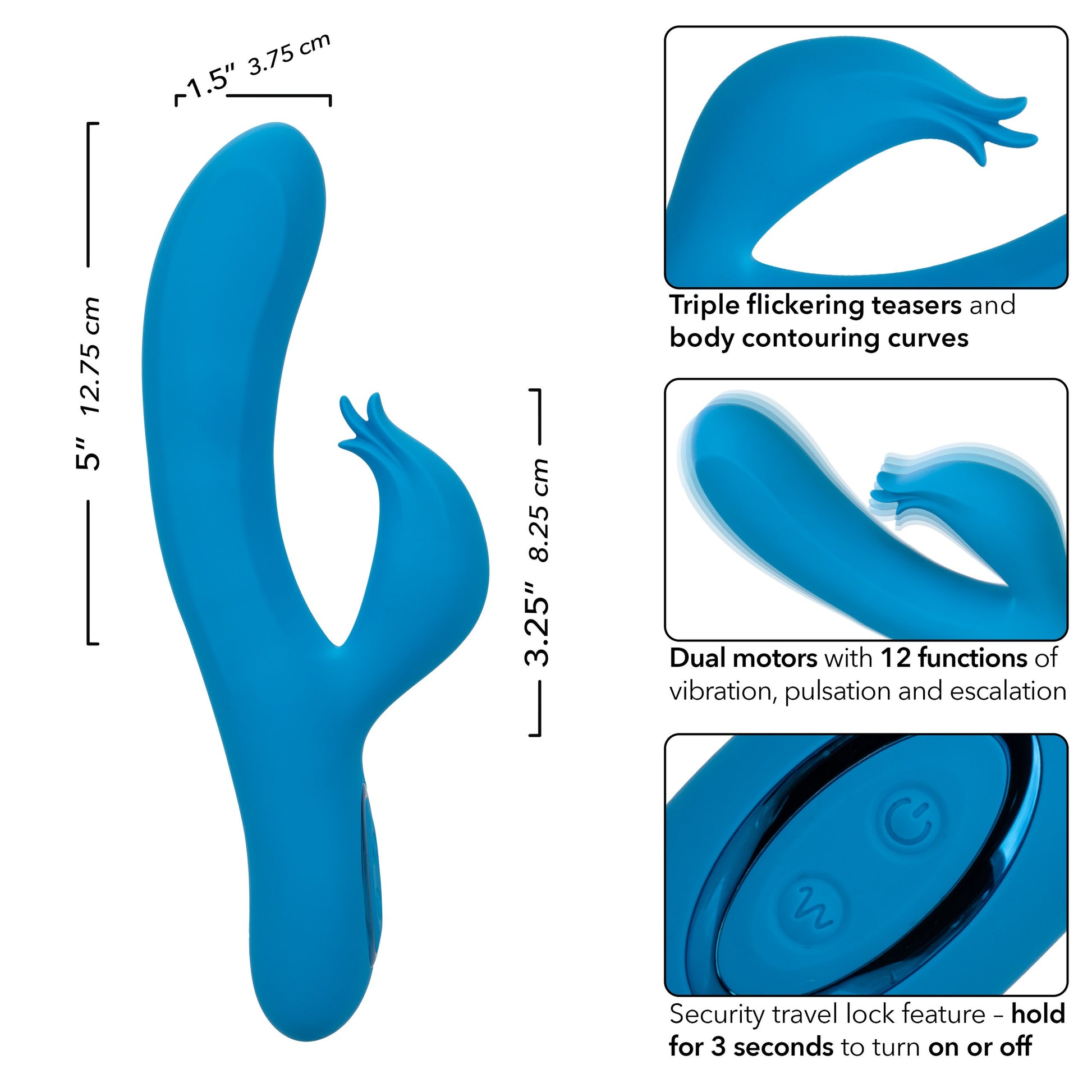 Azure Coll Flutter G Blue CalExotics - California Exotic Novelties Toys - Vibrators
