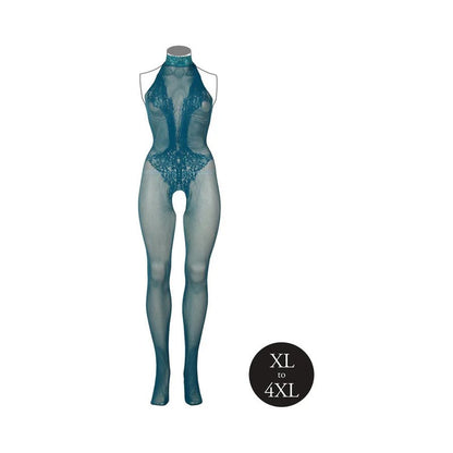 Le Desir Fishnet and Lace Bodystocking Ocean Deep Queen Size Le Desir Women - Lingerie - Hosiery