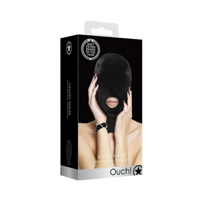 Ouch Velvet & Velcro Mask With Mouth Opening Shots America Toys - Fetish