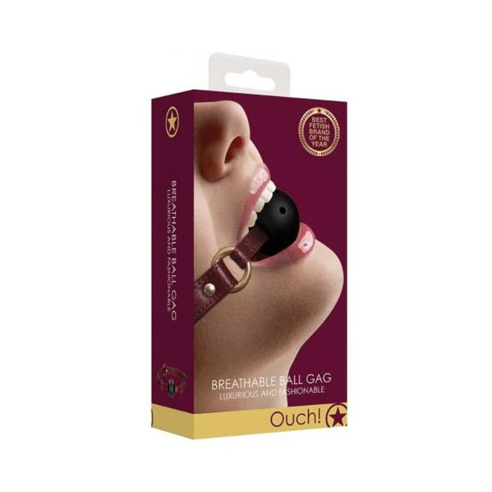 Ouch Halo Breathable Ball Gag Burgundy Shots America Toys - Fetish