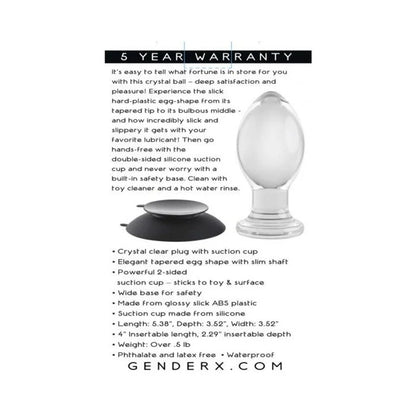 Crystal Ball - Clear Gender X Toys - Anal Toys