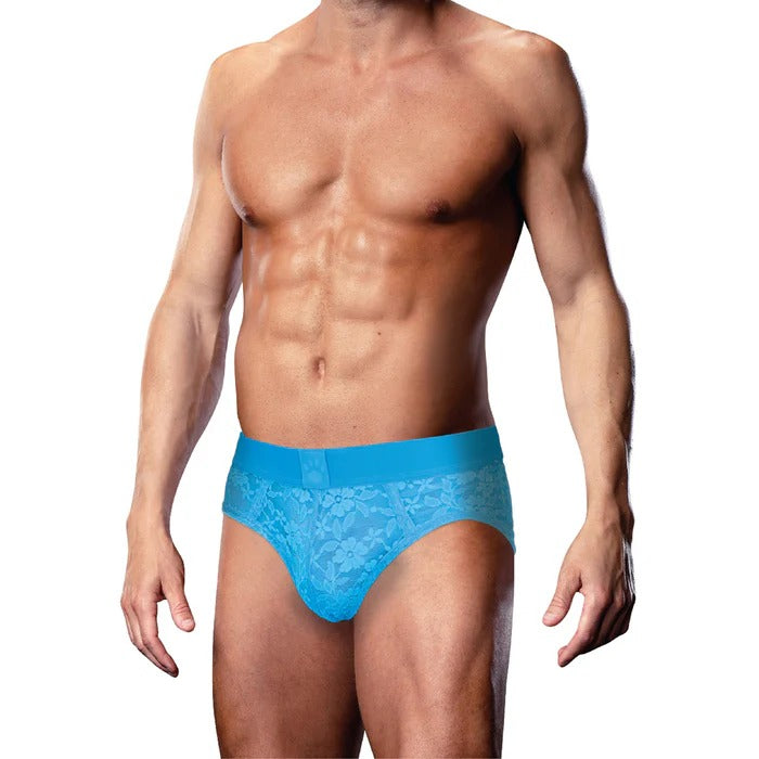 Prowler Lace Open Back Brief Neon Blue 2XL Prowler Man