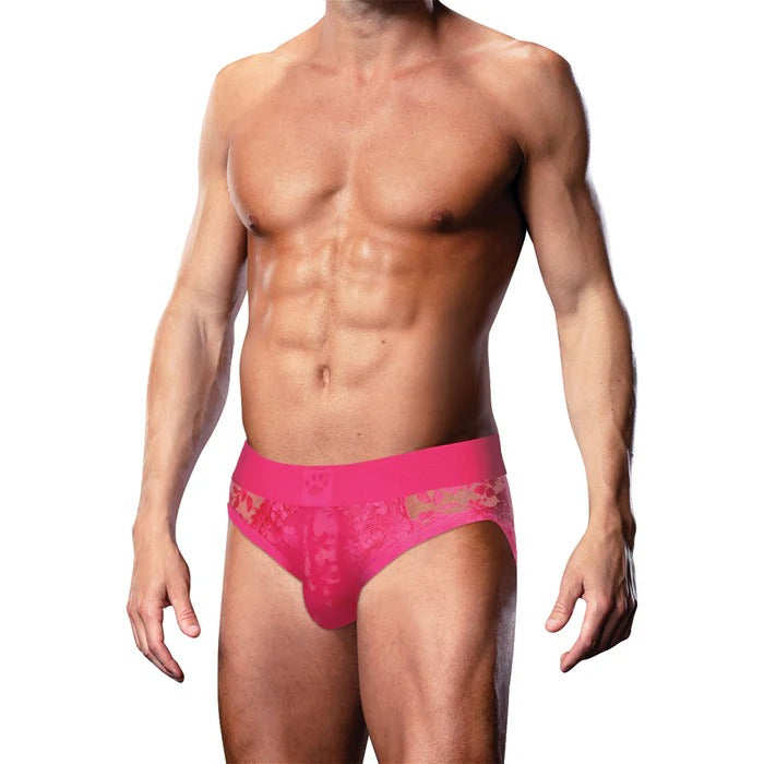 Prowler Lace Open Back Brief Pink XL Prowler Man