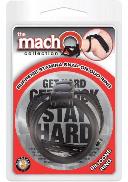 Macho Supreme Stamina Snap On Duo Ring Black Macho Collection Toys - Cockrings