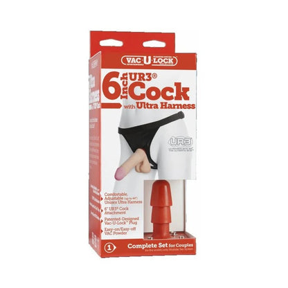 Vac-U-Lock 7" Ultraskyn Dildo with Ultra Harness - Beige Doc Johnson Toys - Fetish