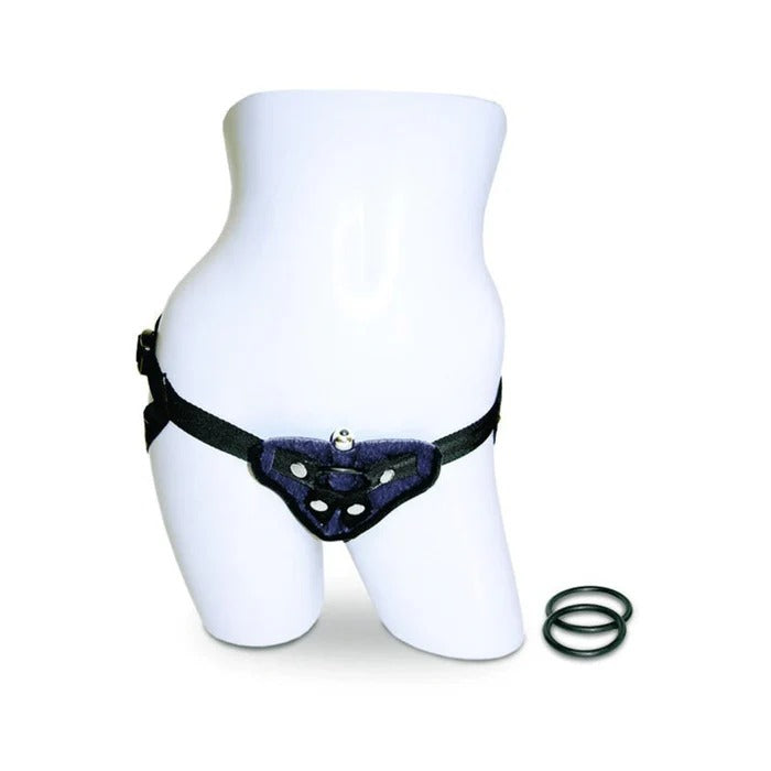 Sportsheets Vibrating Velvet Strap-On-Black Sportsheets Toys - Fetish