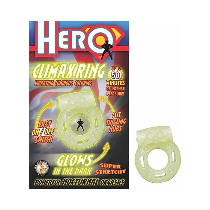 Hero Climax Vibrating C Ring - Glow In The Dark Nasstoys Toys - Cockrings