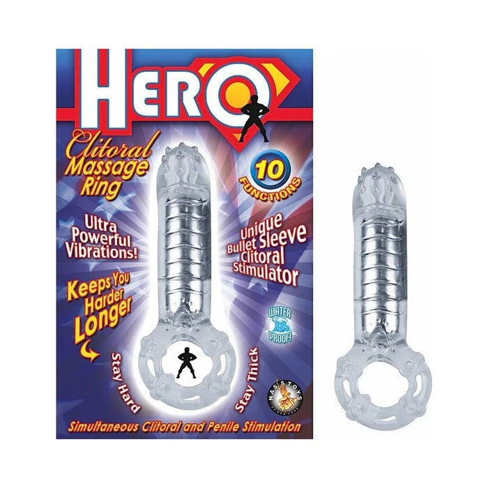 Hero Cockring & Clitoral Massager-clear Nasstoys Toys - Cockrings