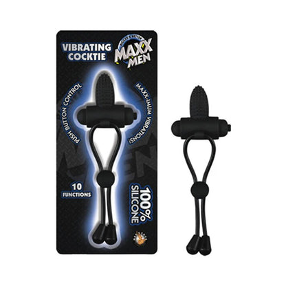 Maxx Men Vibrating Cocktie Silicone 10 Function Waterproof Black Nasstoys Toys - Cockrings