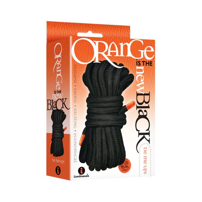 The 9's, Orange Is The New Black, Tie Me Ups Cotton/nylon Blend Bondage Rope, Black With Orange Aigl Icon Brands Toys - Fetish