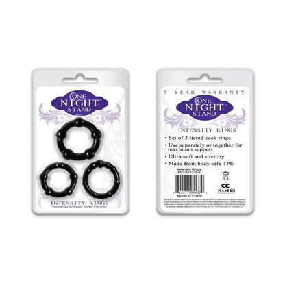 One Night Stand Intensity Rings Black 3 Package Evolved Novelties Toys - Cockrings