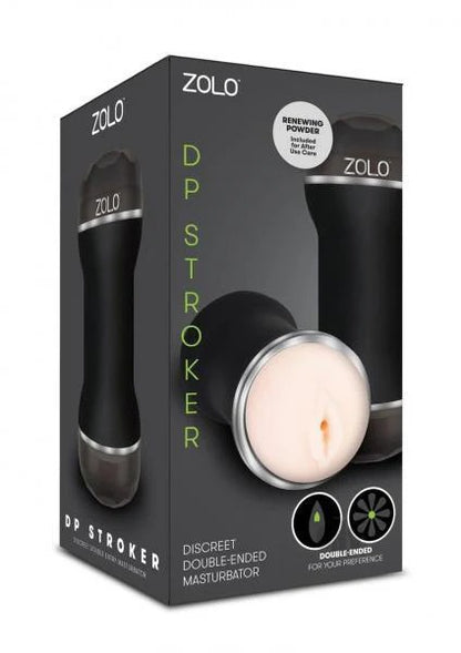 Zolo DP Stroker Double Ended Masturbator Beige ZOLO Toys - Masturbators