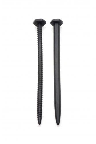 Hardware Nail & Screw Silicone Urethral Sounds Black Master Series Toys - Fetish