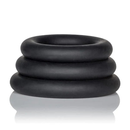 Dr. Joel Kaplan Silicone Support Rings - Black CalExotics - California Exotic Novelties Toys - Cockrings