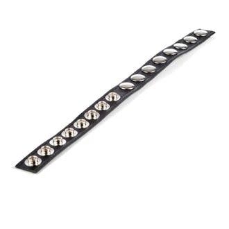 Colt 8 Snap Fastener Leather Strap - Black CalExotics - California Exotic Novelties Toys - Cockrings