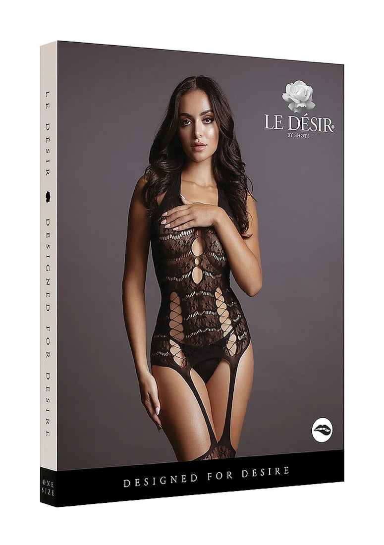 Le Desir Lace Suspender Bodystocking Black O/S Le Desir Women - Lingerie - Hosiery