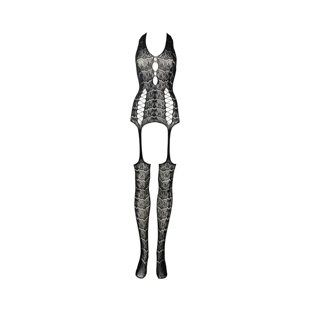 Le Desir Lace Suspender Bodystocking Black O/S Le Desir Women - Lingerie - Hosiery