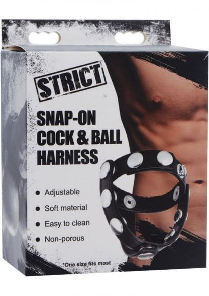 Strict Snap On Cock And Ball Harness Black Strict Toys - Fetish
