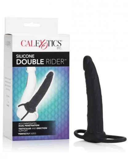 Cal Exotics Silicone Double Rider Black CalExotics - California Exotic Novelties Toys - Cockrings