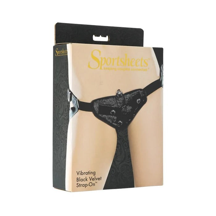 Sportsheets Vibrating Velvet Strap-On-Black Sportsheets Toys - Fetish