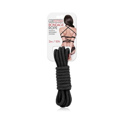 Lux Fetish Bondage Rope Black 10ft Electric Eel Toys - Fetish