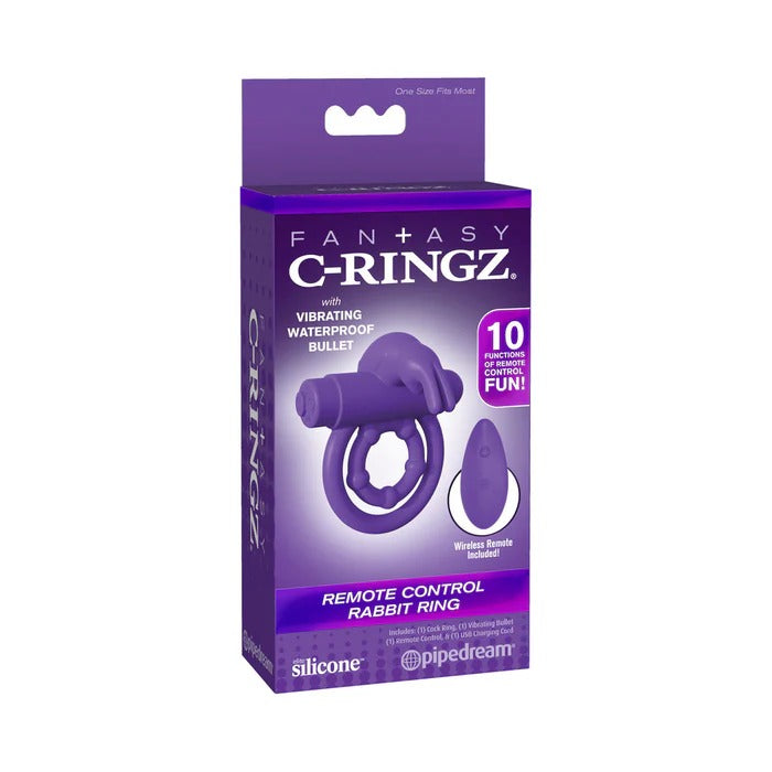 Fantasy C-Ringz Remote Rabbit Ring Purple Pipedream Products Toys - Cockrings