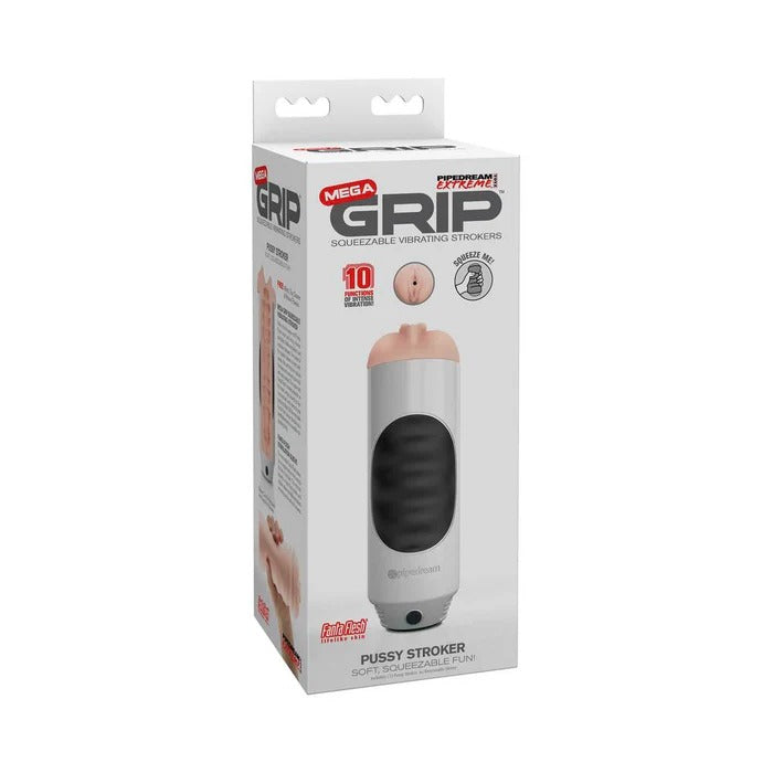 Mega Grip Squeezable Vibrating Strokers Pussy Pipedream Products Toys - Masturbators