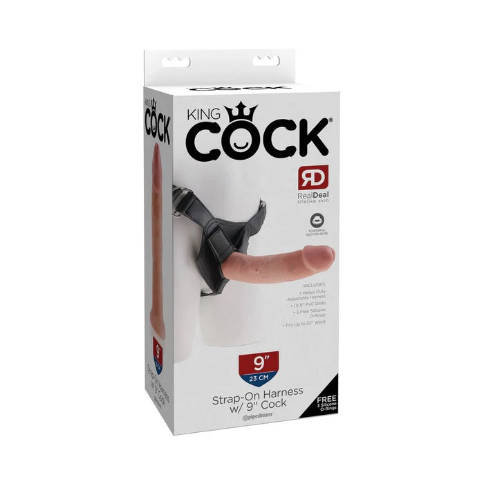 King Cock Strap On Harness 9 inches Dildo Pipedream Products Toys - Fetish