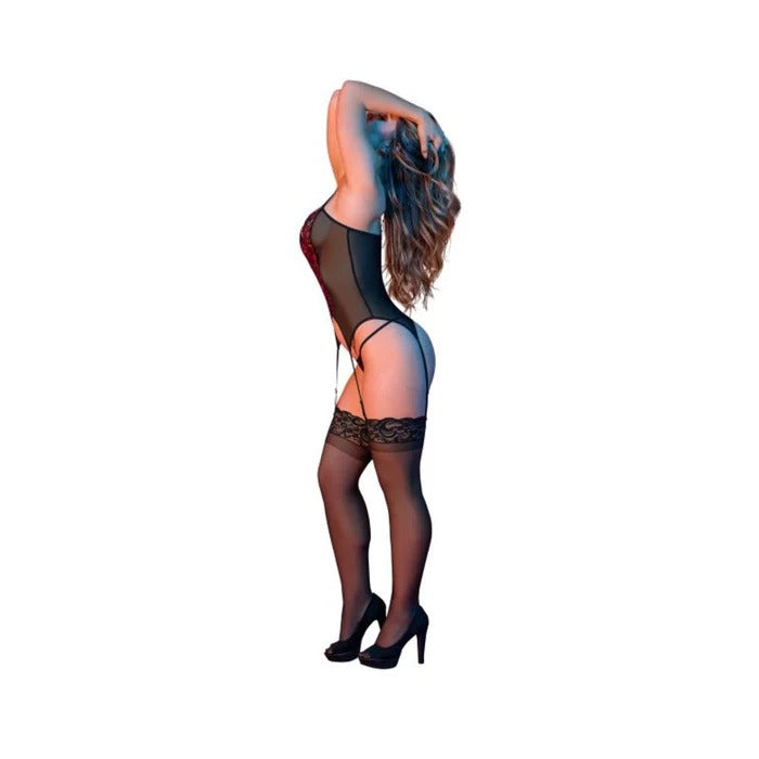 Magic Silk Sexy Time Merry Widow & G-set Black Sm Magic Silk Women - Lingerie - Sets