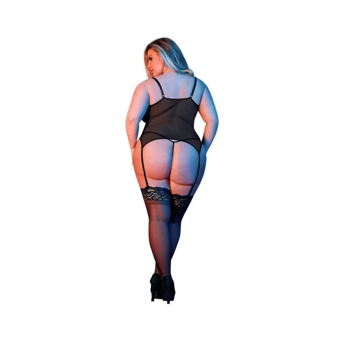 Magic Silk Sexy Time Merry Widow & G-set Black Queen Size Magic Silk Women - Lingerie - Sets