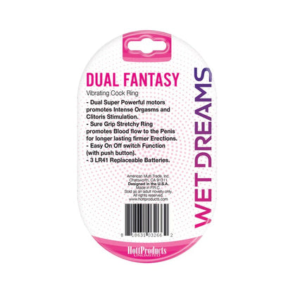 Wet Dreams - Dual Fantasy Cock Ring With Turbo Motors - Pink Hott Products Toys - Cockrings