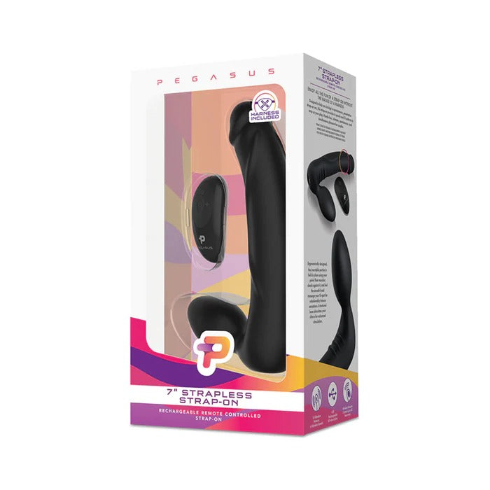 Pegasus 7" Strapless Strap-on - Black Electric Eel Toys - Fetish