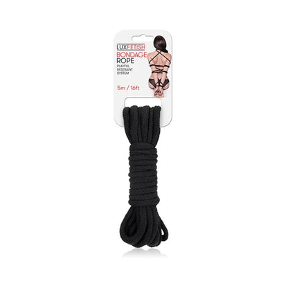 Lux Fetish Bondage Rope 16 Ft/5 M - Black Electric Eel Toys - Fetish