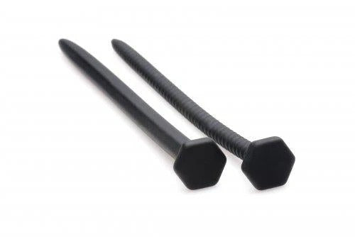 Hardware Nail & Screw Silicone Urethral Sounds Black Master Series Toys - Fetish