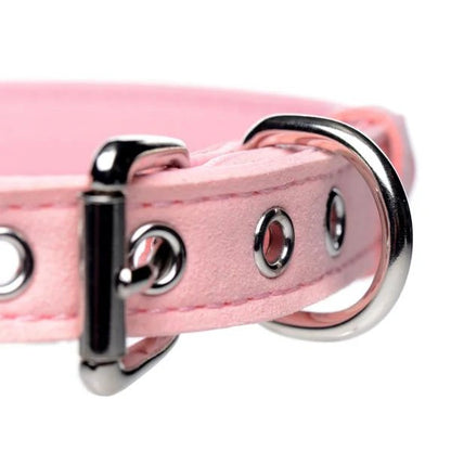 Golden Kitty Cat Bell Collar - Pink/silver Master Series Toys - Fetish