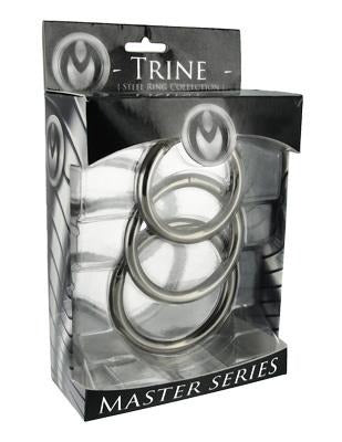 Trine Steel Cock Ring Collection 3 Piece Master Series Toys - Cockrings