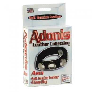 Adonis Leather Collection Ares 5 Snap Ring CalExotics - California Exotic Novelties Toys - Cockrings